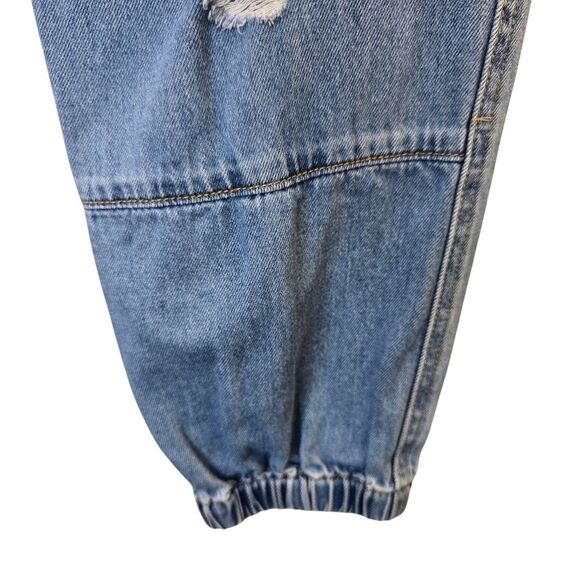 Forever 21 Distressed Cargo Jeans Women’s 27 Medium Wash High Rise Jogger Pants - Picture 9 of 16